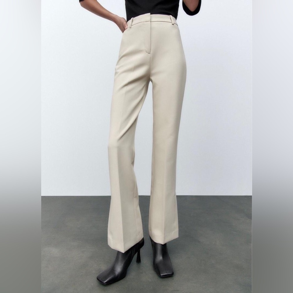 Zara Straight Leg High Rise Trousers with Vents
